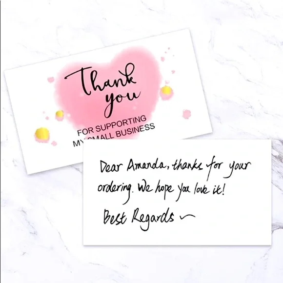 NEW Poshmark Packages "Thank you" Gift Wrap Shipping Supply Set ~ Cards&Stickers - Picture 8 of 10